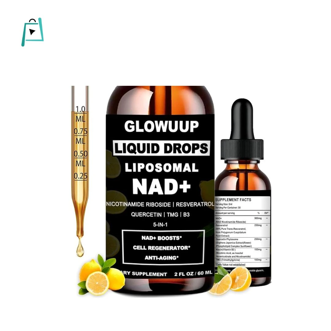 NAD Supplements For Women & Men, Liposomal NAD Nicotinamide Riboside Resveratrol 900mg w. B3 Vitamin, Quercetin, TMG, Liquid Resveratrol NAD Plus Supplement for Anti-Aging Energy Focus Longevity